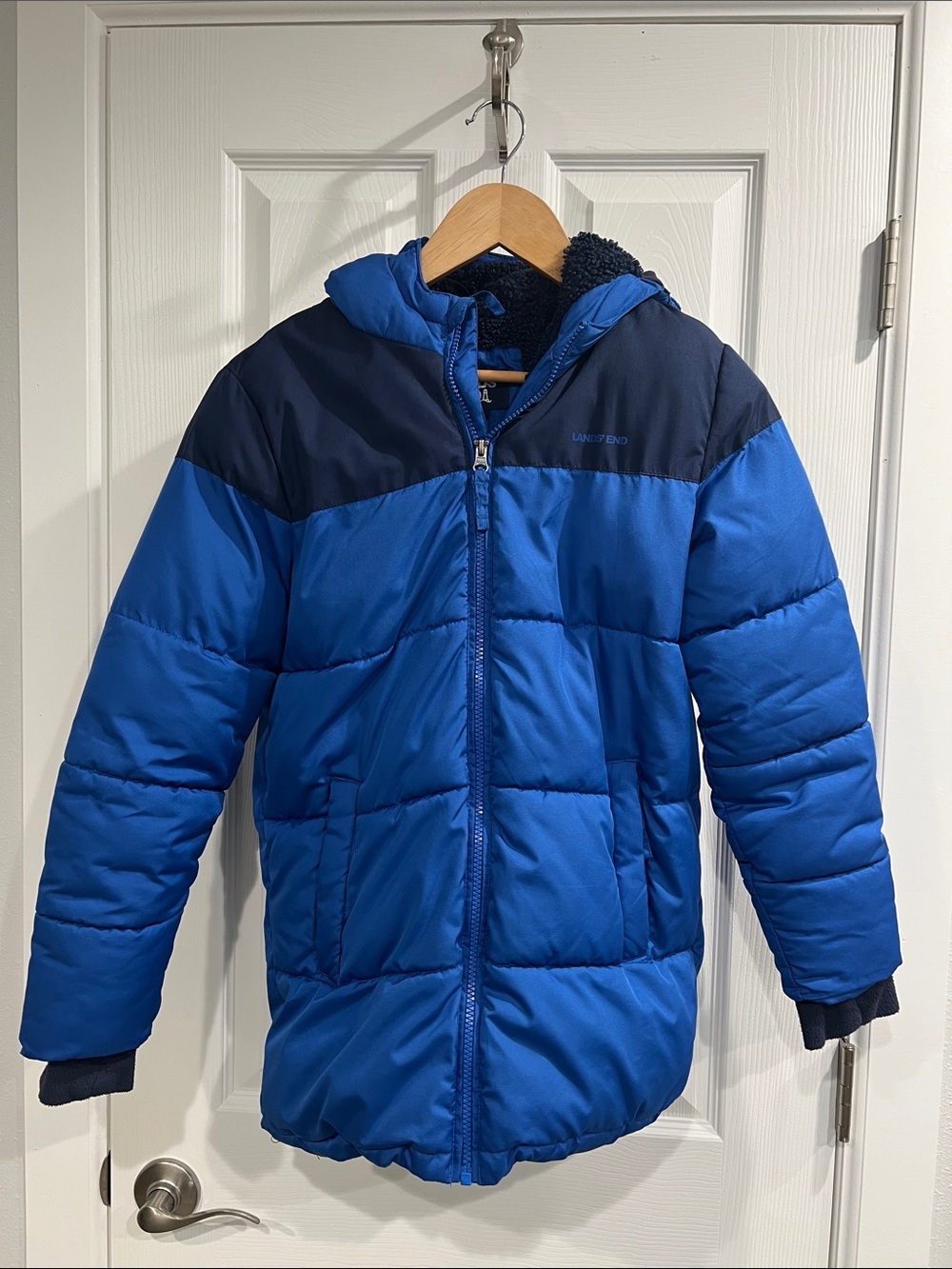 Lands' End Blue Kids Puffer Jacket
